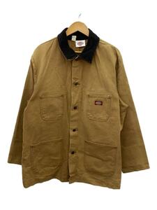 DICKIES◆襟コーデュロイ/ダック地カバーオール/L/コットン/BEG/USA