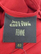 Jean Paul GAULTIER FEMME◆ノースリーブワンピース/40/ウール/RED_画像3