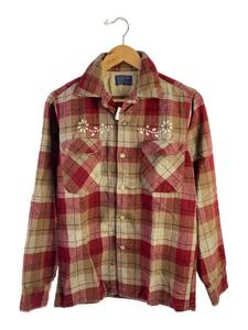 PENDLETON◆ネルシャツ/M/ウール/RED/チェック