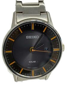 SEIKO◆ソーラー腕時計/アナログ/ステンレス/BRW/SLV