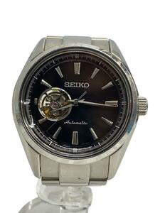 SEIKO◆自動巻腕時計/アナログ/ステンレス/BLK/SLV/4R38-00S0