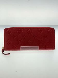 LOUIS VUITTON◆ポルト・フォイユ・クレマンス_モノグラム・アンプラント_RED/レザー/RED/レディース