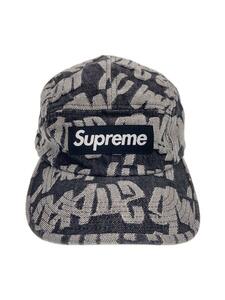 Supreme◆Fat Tip Jacquard Denim Camp Cap/FREE/コットン/GRY/総柄/メンズ