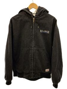 X-LARGE◆HOODED DENIM WORK JACKET/M/デニム/BLK/無地/101233021007