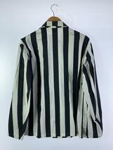 UNUSED◆Cotton/Stripe shirt jacket/4/コットン/BLK/ストライプ/US0763/汚れ有_画像2