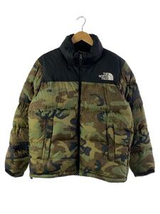 THE NORTH FACE◆NOVELTY NUPTSE JACKET_ノベルティーヌプシジャケット/L/ナイロン/GRN/カモフラ