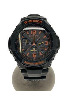 CASIO◆ソーラー腕時計・G-SHOCK/アナログ/ラバー/BLK/BLK