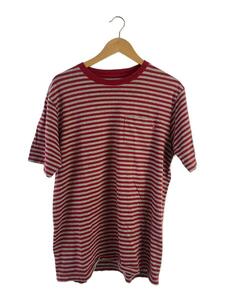 Supreme◆ボーダー半袖カットソー/Tシャツ/XL/コットン/RED