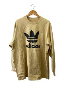 adidas◆長袖Tシャツ/L/コットン/YLW/無地/HT0435