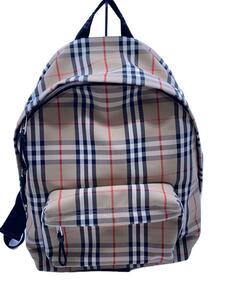 BURBERRY* rucksack / canvas /KHK/ check /8016106