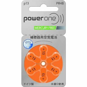 ☆ Power One Power One Батарея для слуховых аппаратов PR48 (13) 6 таблеток, 1 шт., доставка включена