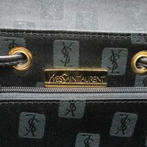 1円~ 【極美品】YSL Yves Saint Laurent イヴサンローラン ロゴ ミニ リュック バックパック キャビア レザー ブラック レディース_画像10