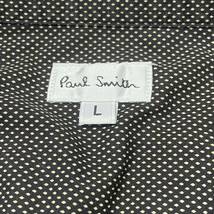 美品◎人気のL【Paul Smith】黒/ブラック ピンドット柄 一部花柄 長袖シャツ/ドレスシャツ ビジネス/カジュアル ポールスミス 即配 送料安_画像8