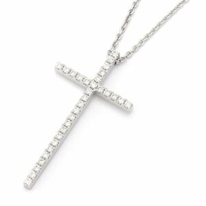  Tiffany me Toro Cross necklace Large K18WG diamond 10 character . necklace white gold used free shipping 