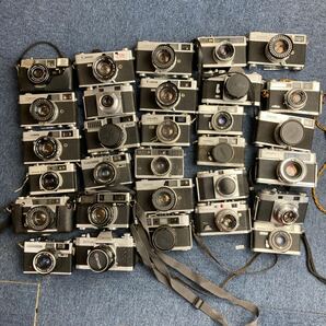 【A36】計30個 レンジファインダー カメラ まとめ売りCanon Minolta Yashica Petri Konica Fujica など ジャンク品 の画像1