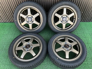 ★美品★J-TECH SPORT 14インチ ホイール 4.5J +45 100 4H 155/55R14 バリ山 4本