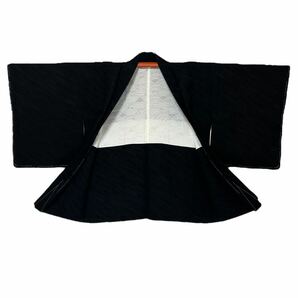 羽織 黒羽織 一つ紋 和装コート 着物用コート 中古 仕立て上がり リサイクル着物 きもの 着物 カジュアル着物 kimono 裄63cmの画像5