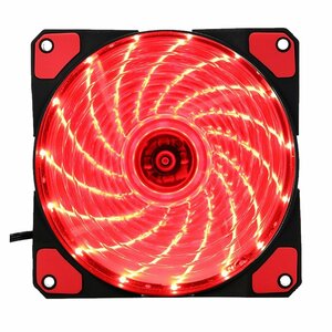 【vaps_4】CPUクーラー用 冷却ファン 12cm 《レッド》 光る LED ライト 静音 ケースファン 送込