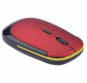 【vaps_6】マウス 超薄型 軽量 ワイヤレスマウス 《レッド》 USB 光学式 3ボタン 2.4G コンパクト マウス 送込
