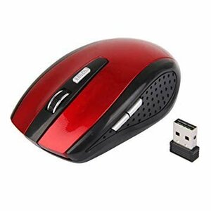 【vaps_3】マウス ワイヤレスマウス 《レッド》 USB 光学式 6ボタン マウス 無線 2.4G 送込