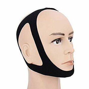 鼻呼吸促進マスク ブラック いびき防止 サポーター 顎固定サポーター 簡単脱着 （ブラック） × 1個