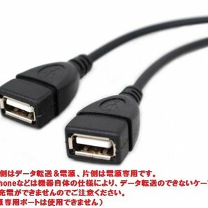 【vaps_3】USB2.0 二股分岐ケーブル データ転送充電端子&充電端子 最大500mA (オス-メスx2) 35cm 送込の画像3