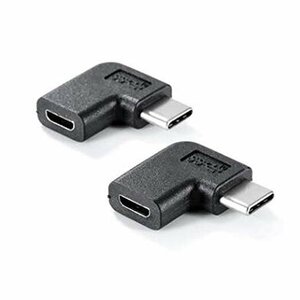 【vaps_6】Type-C to Micro USB L字型変換アダプター《2個セット》 90度 USB-C オス to Micro USBメス 変換アダプター 送込