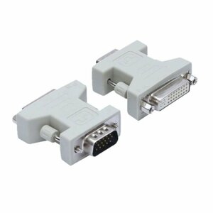 【vaps_7】DVI-I 29pin(24 + 5) メス - VGA 15pin オス 変換アダプタ 《ホワイト》 29pin D-SUB アダプター 送込