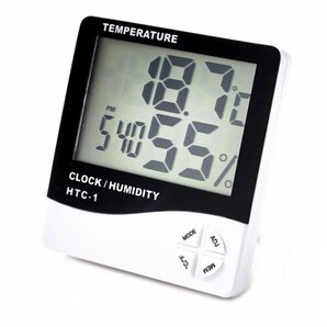 【VAPS_1】デジタル温湿度計 4ボタン 温度計 湿度計 アラーム 時計 目覚まし 日付 カレンダー 多機能 掛け時計 置時計 送込の画像1