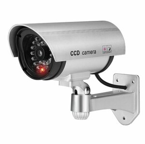 [vaps_6] dummy camera { silver } red color LED blinking battery type dummy security camera monitoring camera including postage 