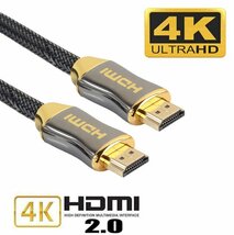 【vaps_3】HDMI2.0ケーブル4K 金メッキ 《2m》 HDMIオスA-HDMIオスA メタルシェル ナイロン編み 30AWG 送込_画像2