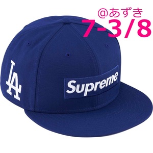 新品未使用 7-3/8　Supreme MLB Teams Box Logo New Era Dark Royal Los Angeles シュプリーム ニューエラ ボックスロゴ キャップ cap 大谷