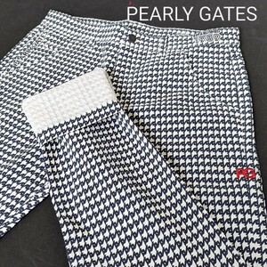 ★最新出品 新品正規品春夏 PEARLYGATES/パーリーゲイツメンズC/Peアートピケ千鳥柄プリントロングパンツ 5(L)