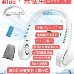 【2024年新登場 ネッククーラー】 首掛け扇風機 折り畳み式 急速冷却 軽量 羽なし ネックファン USB充電式