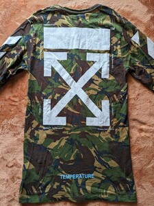 【美品】OFF-WHITE 2013SS ロンT 長袖 トップス カットソー/迷彩/カモフラ/ミリタリー/戦闘服【S】