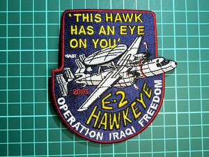 【機体関連パッチ】E-2 HAWKEYE 'THIS HAWK HAS AN EYE ON YOU' OPERATION IRAQI FREEDOM L05