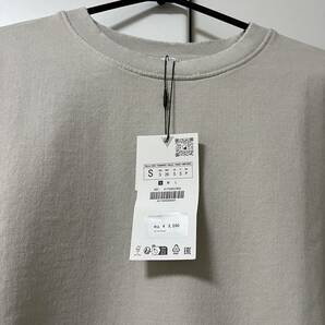 【新品タグ付】ZARA ザラ フェイドエフェクトTシャツ ストーン ベージュ Sの画像3