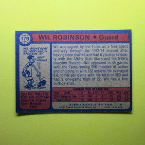 NBA 1974-75 Topps #179 Wil Robinsonの画像2