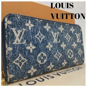 【未使用級・現行品】ルイヴィトン LOUISVUITTON モノグラム ジャガードデニム ジッピーウォレット 長財布 wallet メンズ レディース