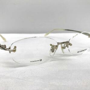 2T-039 新品 眼鏡 メガネフレーム チタン GIVENCHY ジバンシー 日本製 16g 52□16-135 フチなし メンズ 男性 レディース 女性 ゴールド系の画像9