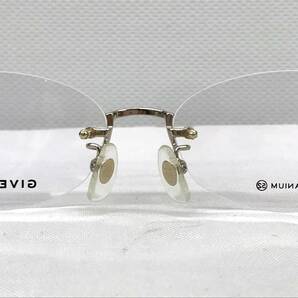 T-039 新品 眼鏡 メガネフレーム チタン GIVENCHY ジバンシー 日本製 16g 52□16-135 フチなし メンズ 男性 レディース 女性 ゴールド系の画像6