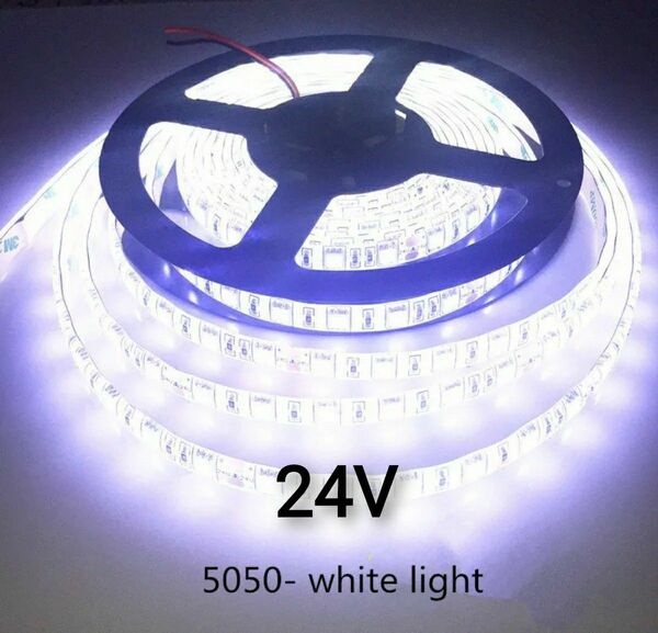 24V LED テープライト 防水 5m ホワイト LEDテープ トラック用品