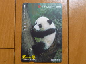 営団地下鉄（帝都高速度交通営団） 使用済メトロカード 上野動物園　悠悠