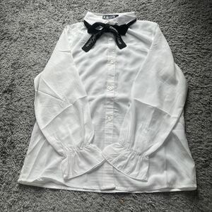 ZIDDY*jiti Logo ribbon blouse off white F* new goods 23