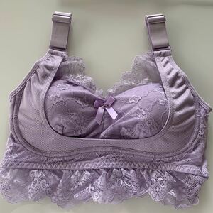  new goods unused goods regular price 4980 jpy Night bla size M bust 79~87cm bra super-discount start non wire purple color 