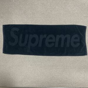 美品 Supreme 18SS Terry Logo Hand Towel シュプリーム テリー ロゴ ハンド タオル Black ブラック 黒