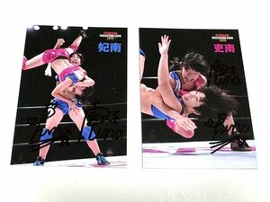 STARDOM ☆ 妃南 & 吏南 HINA & RINA Autographed Card