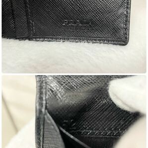 【贅沢品の極み】PRADA プラダ 長財布 カードケース コインケース 三角プレート 本革 レザー サフィアーノ ブラックの画像8
