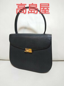 超美品【TAKASHIMAYA 高島屋】TOKYO bags ハンドバッグ フォーマル レザー ブラック ゴールド金具