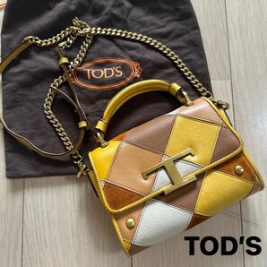 TOD’S トッズ ショルダーバッグ ポシェット ハンドバッグ チェーン パッチワーク 限定 タイムレス